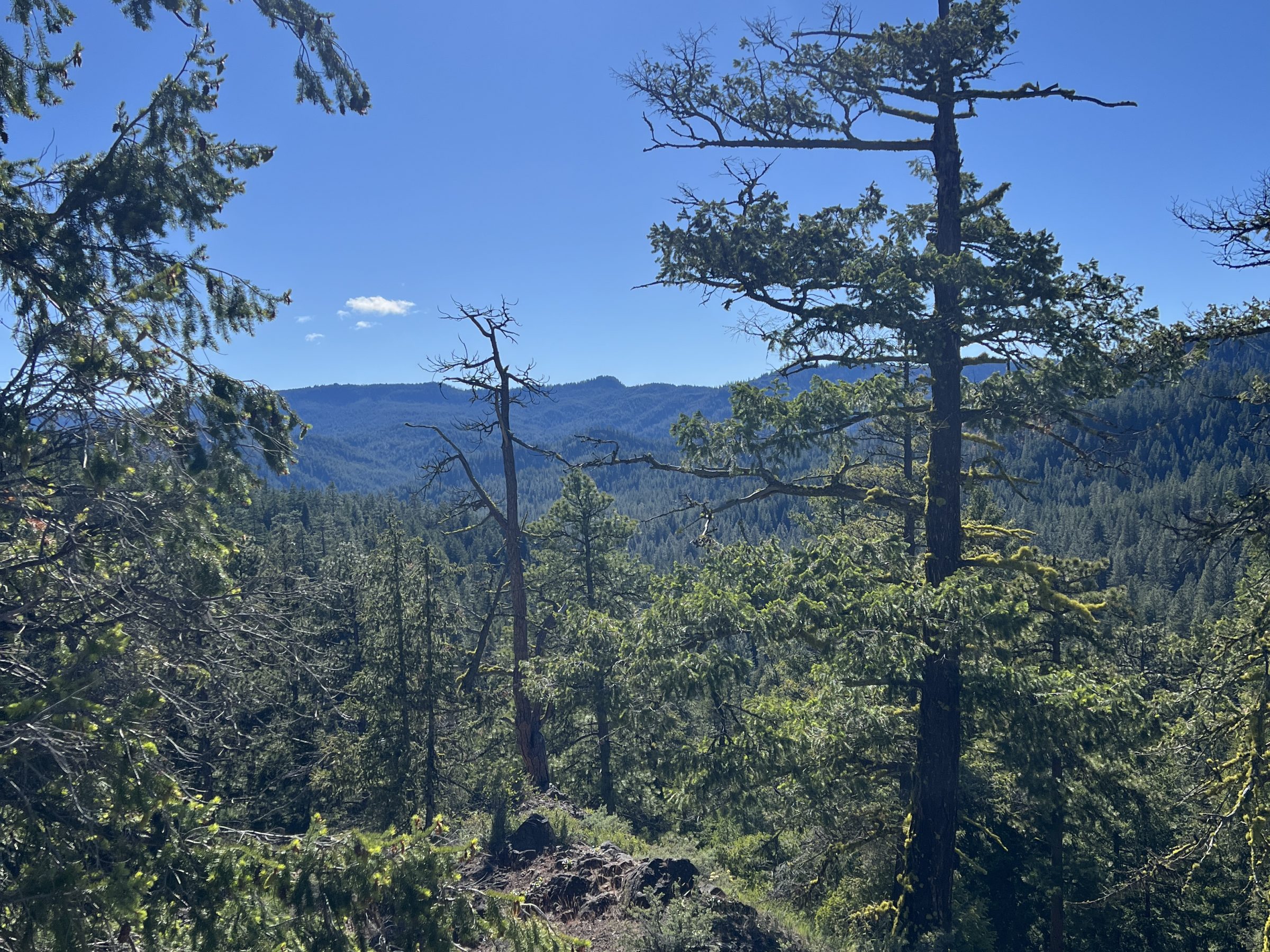 Photo of a distant mountain ridge