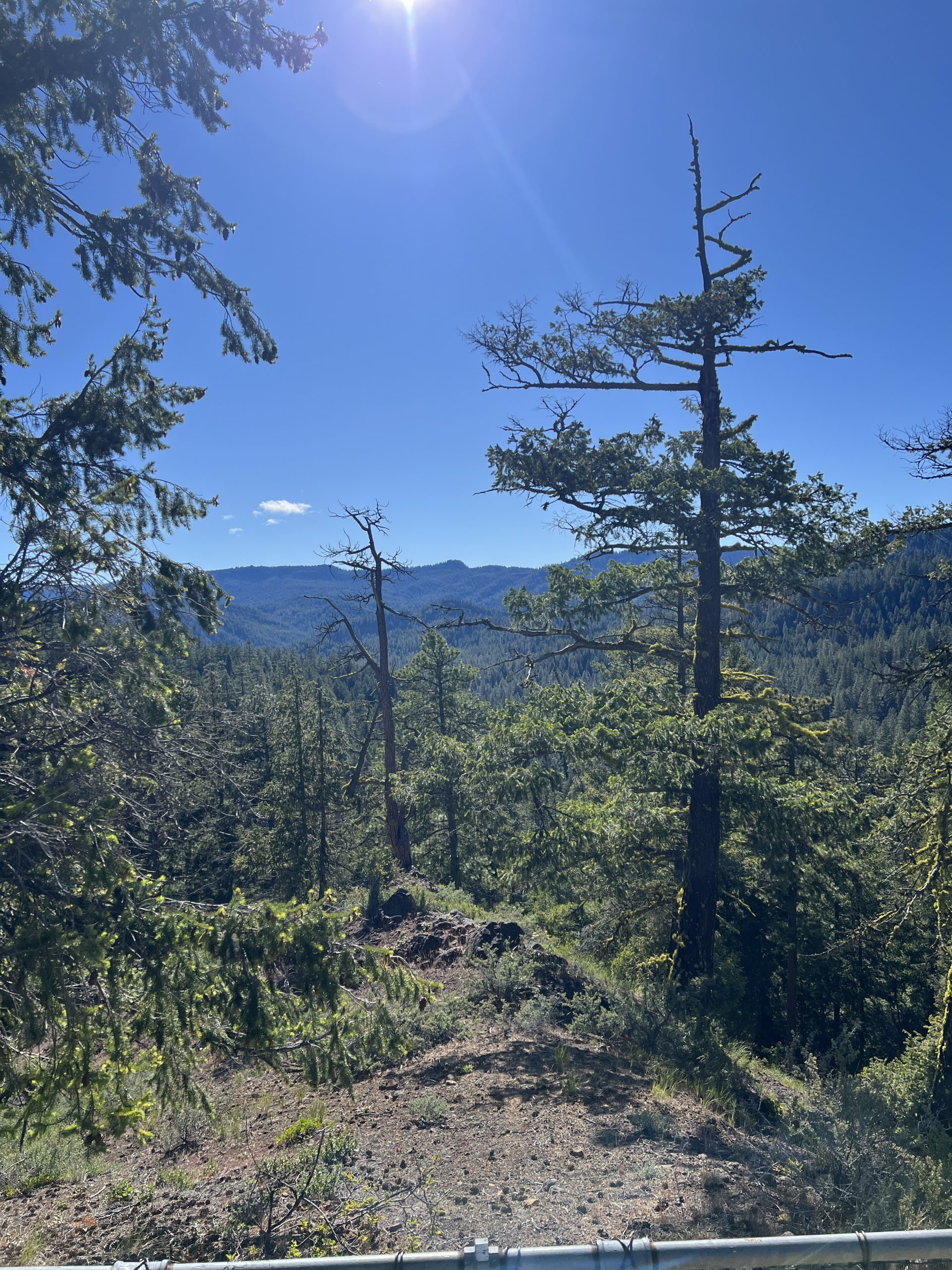 Photo of a distant mountain ridge